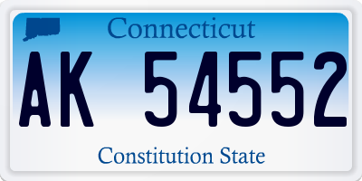 CT license plate AK54552