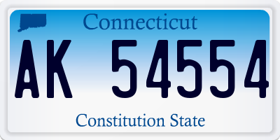 CT license plate AK54554