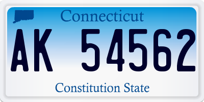 CT license plate AK54562