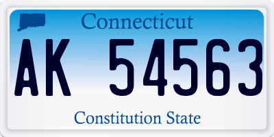 CT license plate AK54563