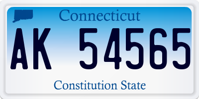 CT license plate AK54565