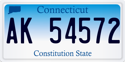 CT license plate AK54572