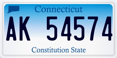CT license plate AK54574