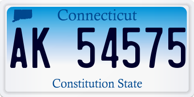 CT license plate AK54575
