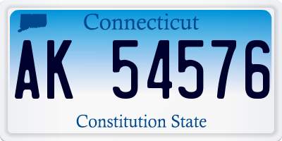 CT license plate AK54576