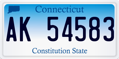 CT license plate AK54583