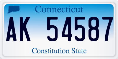 CT license plate AK54587