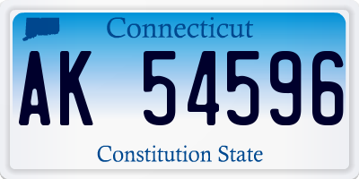 CT license plate AK54596