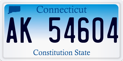 CT license plate AK54604
