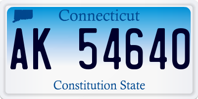 CT license plate AK54640