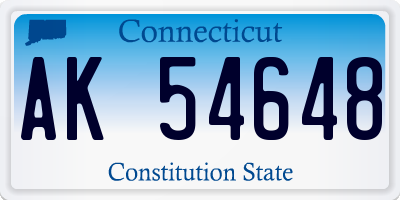CT license plate AK54648
