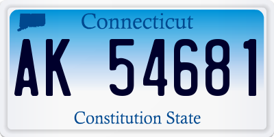 CT license plate AK54681