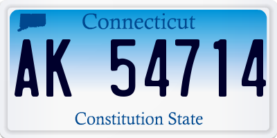CT license plate AK54714