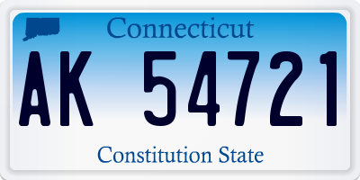 CT license plate AK54721