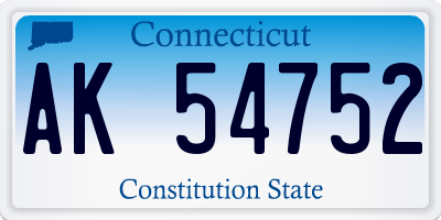 CT license plate AK54752