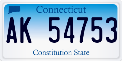 CT license plate AK54753