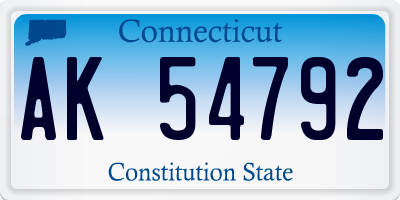 CT license plate AK54792