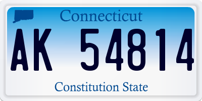 CT license plate AK54814