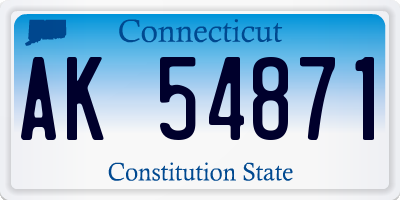 CT license plate AK54871