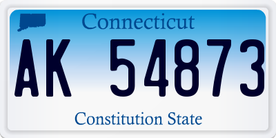 CT license plate AK54873