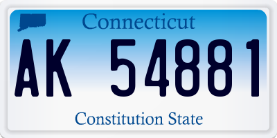 CT license plate AK54881