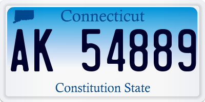 CT license plate AK54889