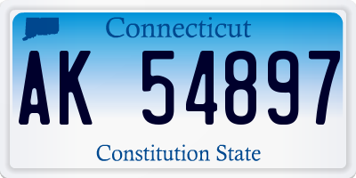 CT license plate AK54897