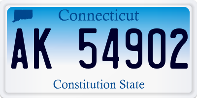 CT license plate AK54902