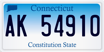 CT license plate AK54910