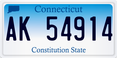 CT license plate AK54914
