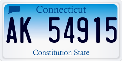 CT license plate AK54915