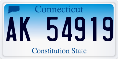 CT license plate AK54919