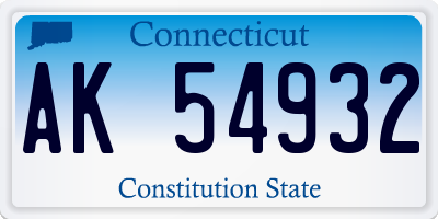 CT license plate AK54932