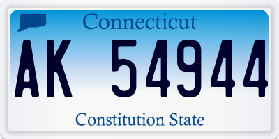 CT license plate AK54944