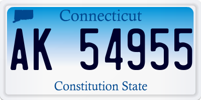 CT license plate AK54955