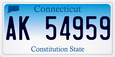 CT license plate AK54959