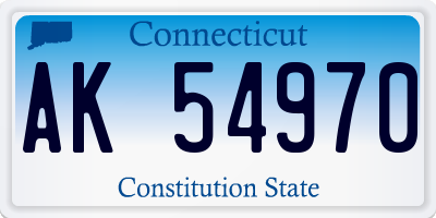 CT license plate AK54970