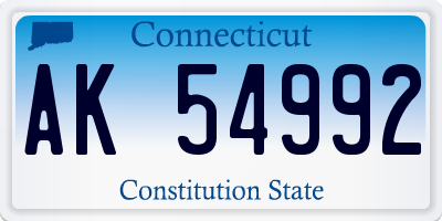 CT license plate AK54992
