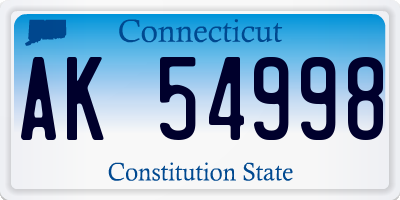 CT license plate AK54998