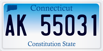 CT license plate AK55031