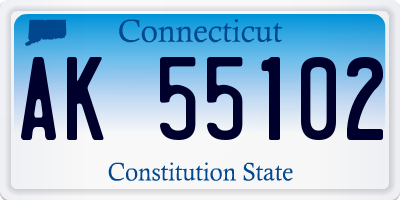 CT license plate AK55102