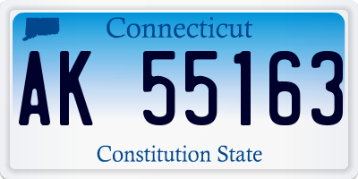 CT license plate AK55163