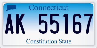 CT license plate AK55167