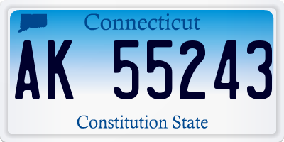 CT license plate AK55243