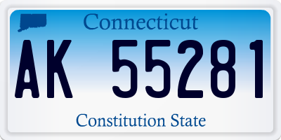 CT license plate AK55281
