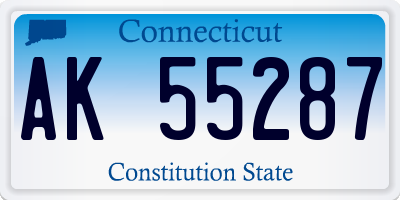 CT license plate AK55287
