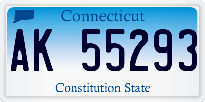 CT license plate AK55293