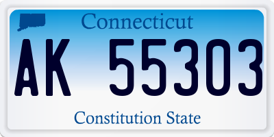 CT license plate AK55303