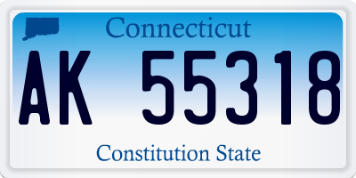 CT license plate AK55318