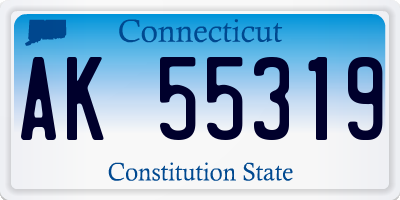 CT license plate AK55319